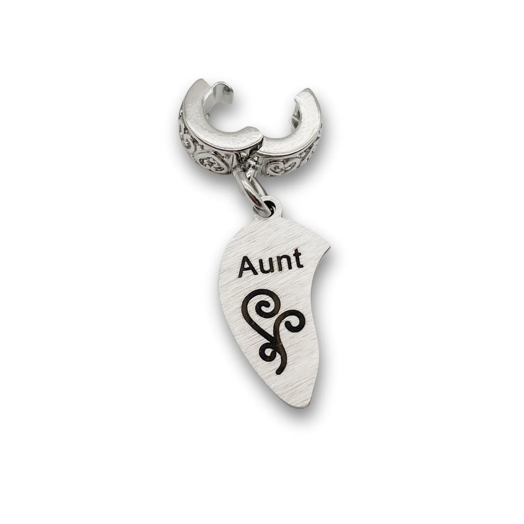 "Aunt" Half Heart Clip-on Charm