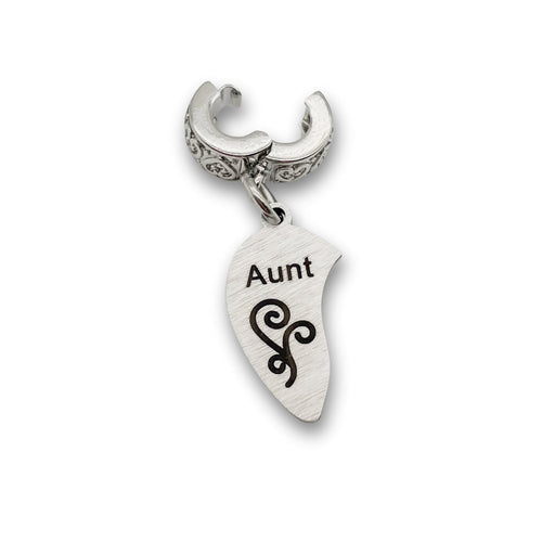 "Aunt" Half Heart Clip-on Charm