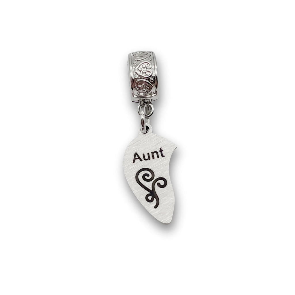 "Aunt" Half Heart Clip-on Charm
