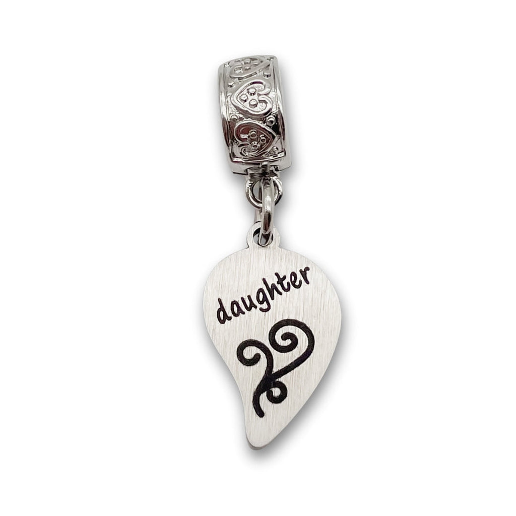 "Daughter" Half Heart Clip-on Charm