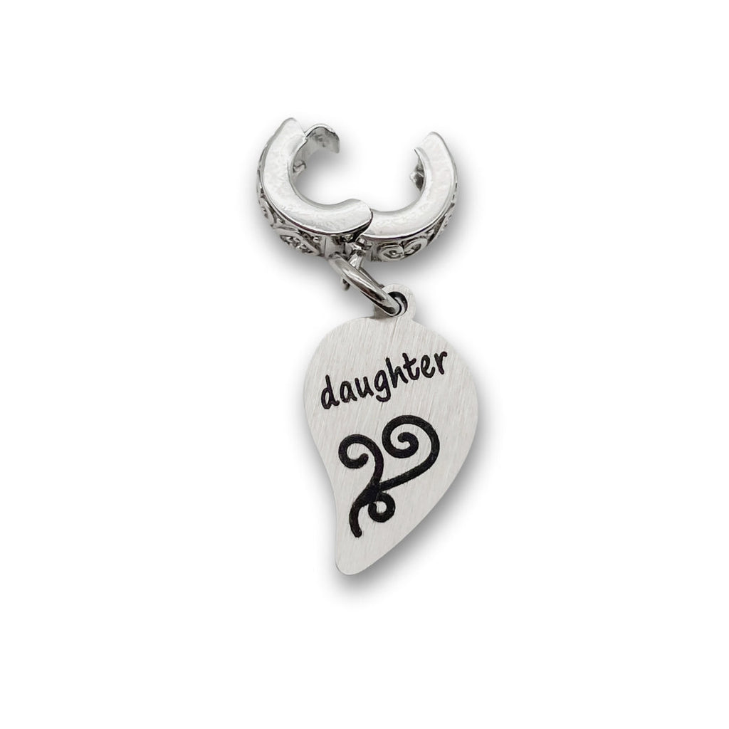 "Daughter" Half Heart Clip-on Charm