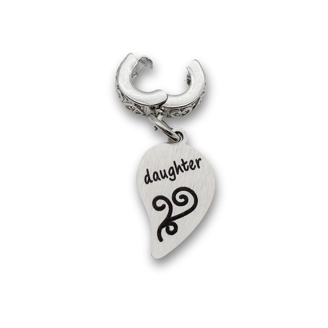 "Daughter" Half Heart Clip-on Charm
