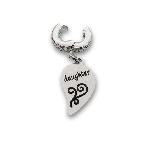 "Daughter" Half Heart Clip-on Charm