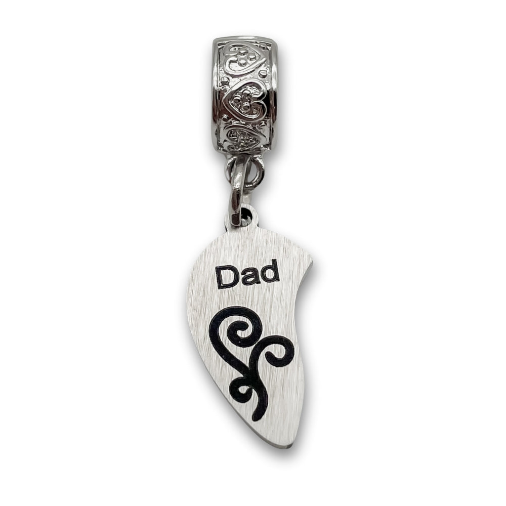 "Dad" Half Heart Clip-on Charm