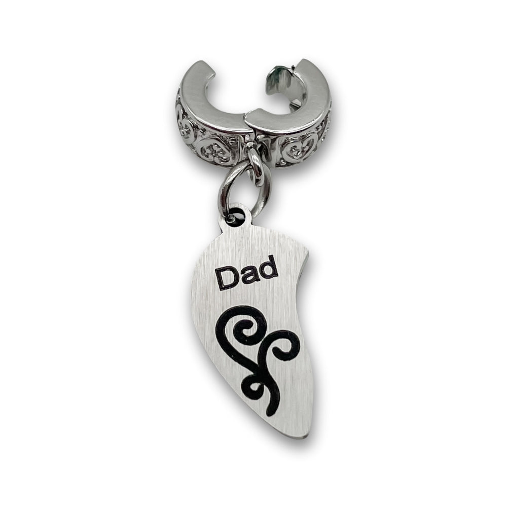 "Dad" Half Heart Clip-on Charm