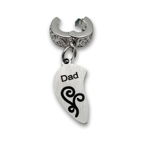 "Dad" Half Heart Clip-on Charm