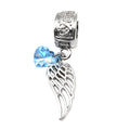 "Angel Wing" with Blue gem Clip-on Charm
