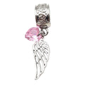"Angel Wing" with Pink gem Clip-on Charm