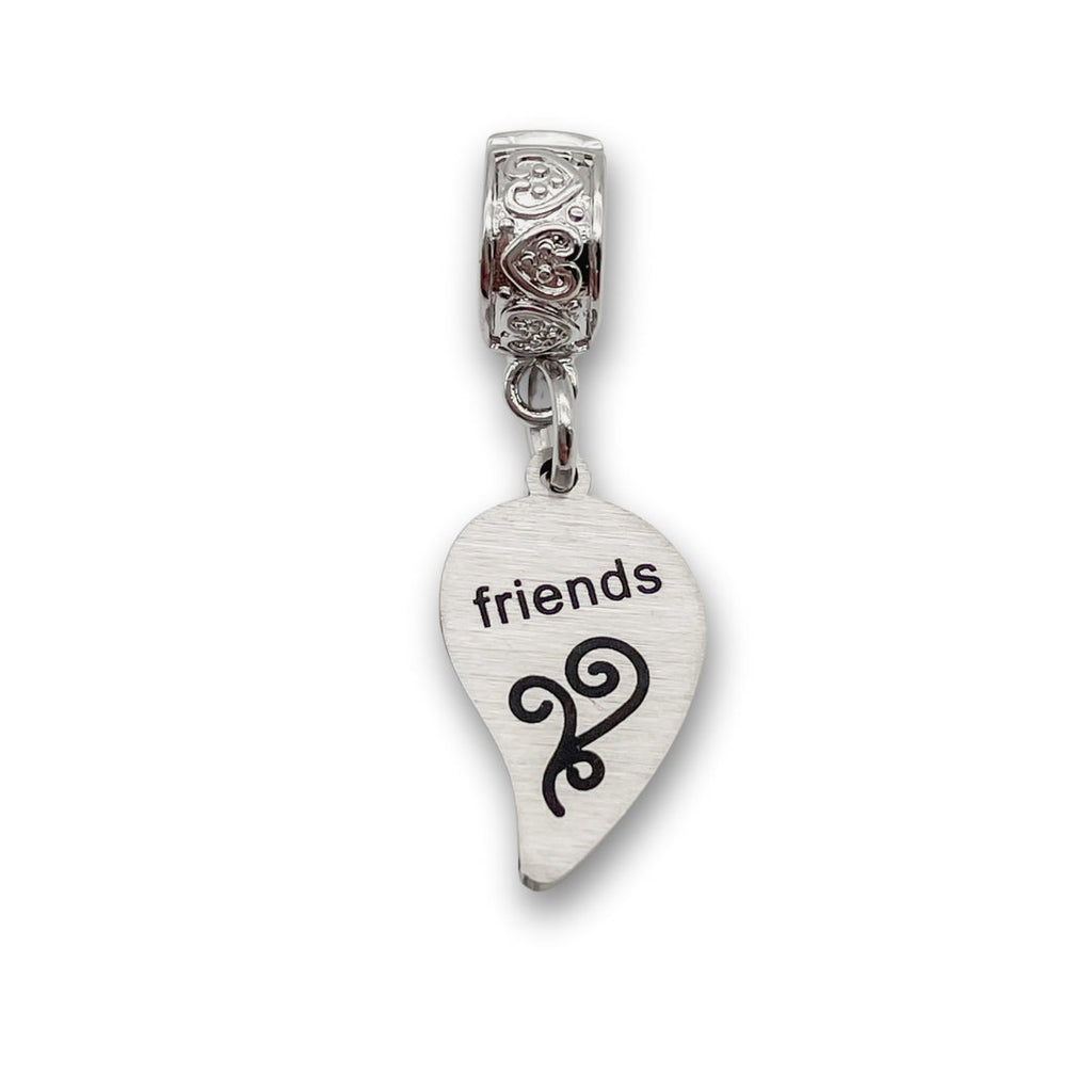 "Friends" Half Heart Clip-on Charm