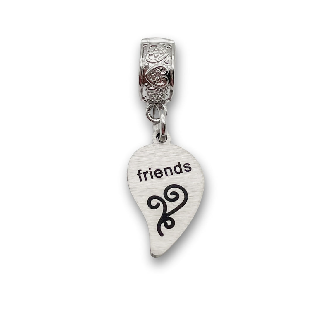 "Friends" Half Heart Clip-on Charm
