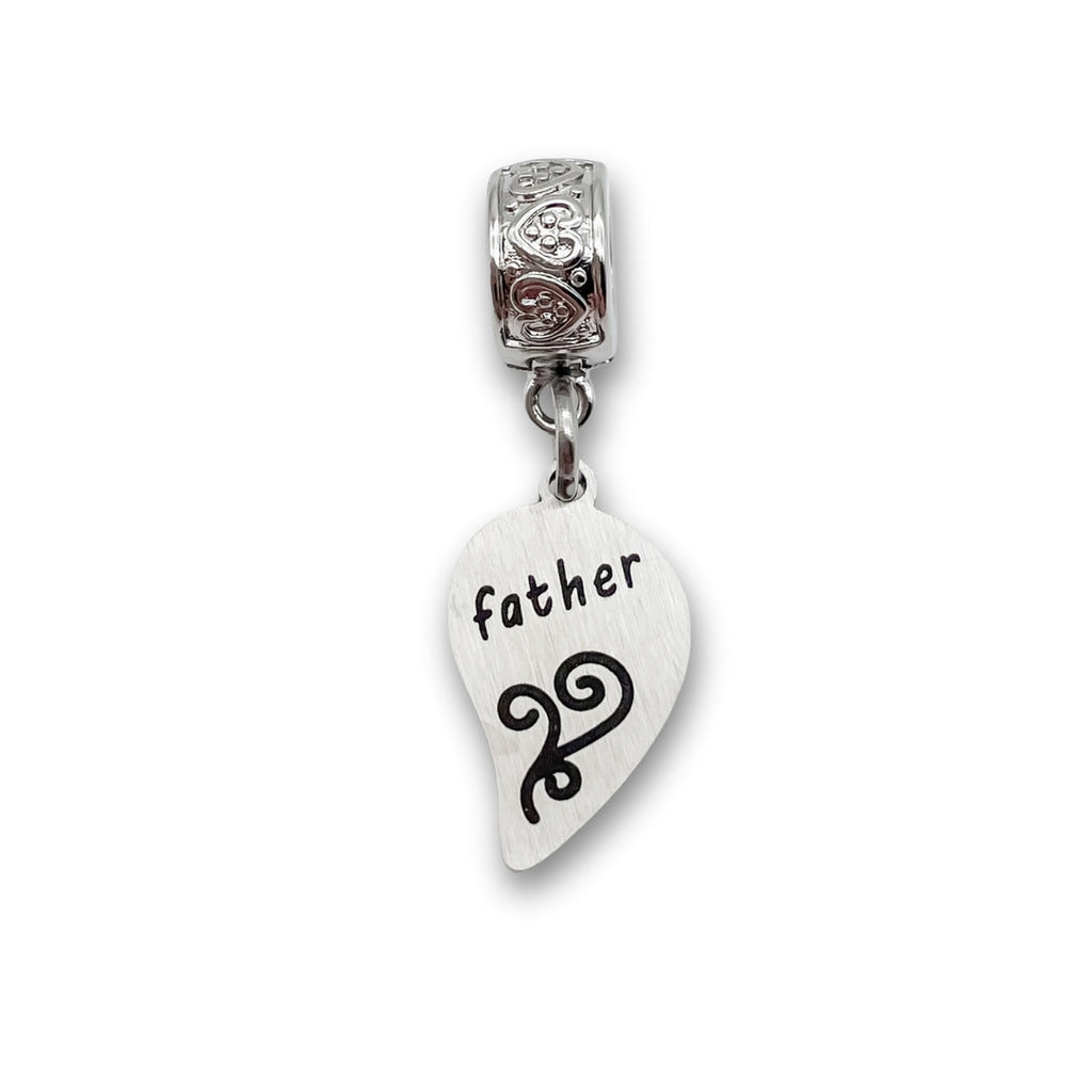 "Father" Half Heart Clip-on Charm