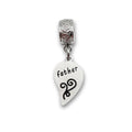 "Father" Half Heart Clip-on Charm