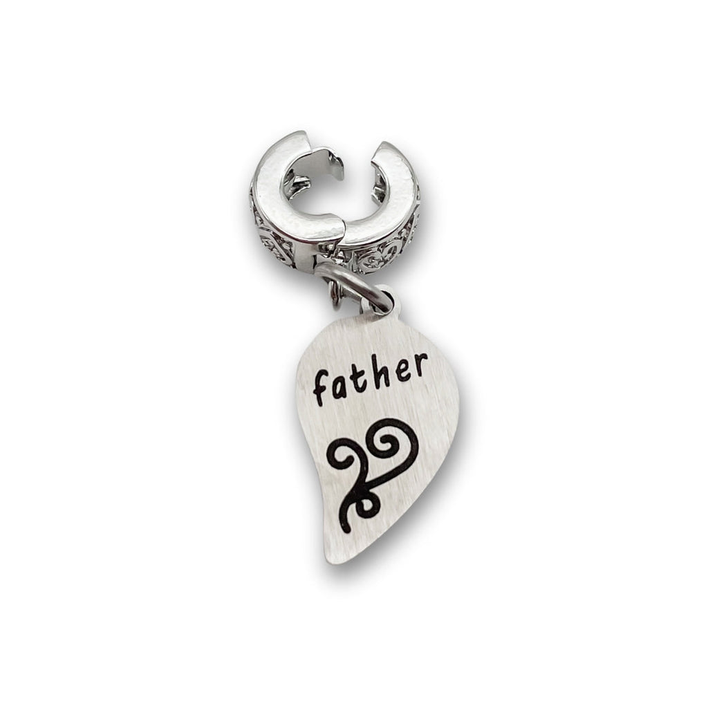 "Father" Half Heart Clip-on Charm
