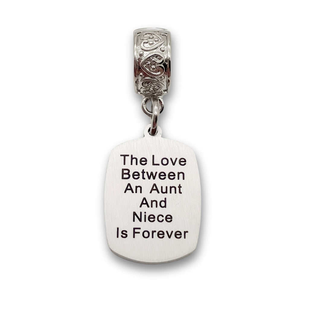 "Aunt Niece Infinite Love" Quote Clip-on Charm