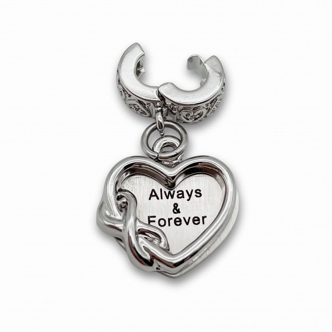 "Always & Forever" Heart Clip-on Charm